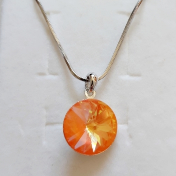 NEW Hand Made "Sun" Crystal Pendant/Necklace - Picture 1 of 2